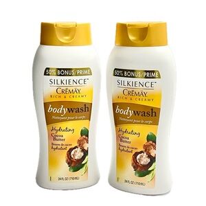 Silkience Rich Creamy Cocoa Butter Hydrating Moisturizing Body Wash 24 fl oz